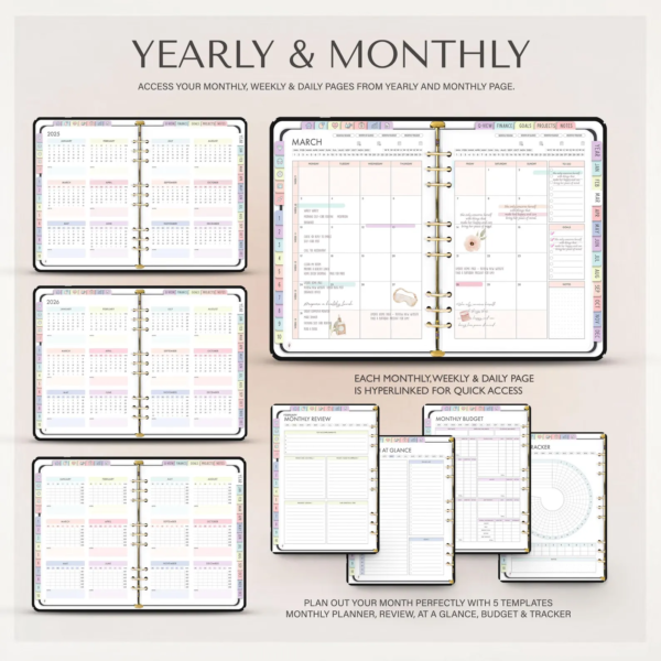 All-in-One Digital Planner for 2025 – Undated, Aesthetic & iPad-Ready! - Image 6