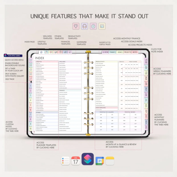 All-in-One Digital Planner for 2025 – Undated, Aesthetic & iPad-Ready! - Image 3