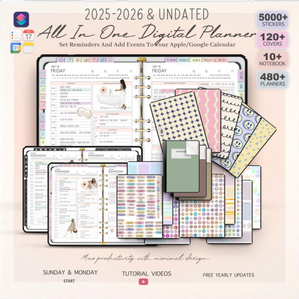 All-in-One Digital Planner for 2025 – Undated, Aesthetic & iPad-Ready! - Image 8